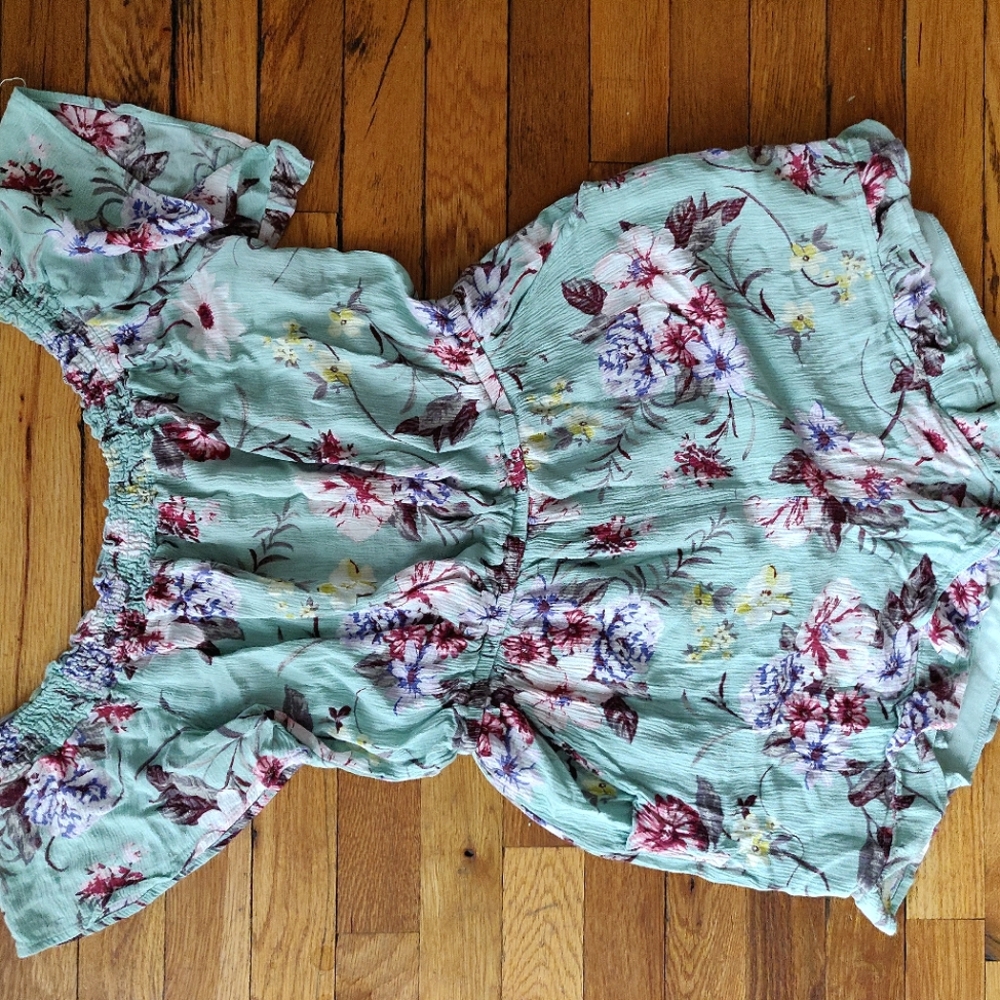 Off the shoulder blue romper